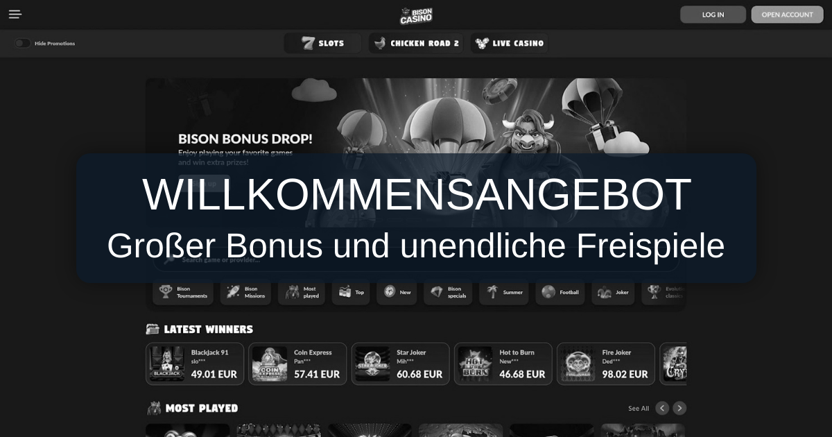Bison Casino welcome bonus